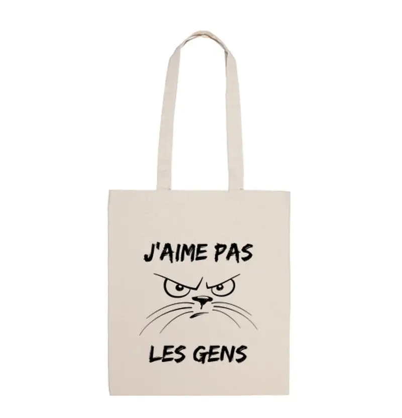 Borsa di tela Non mi piacciono le persone - messaggio