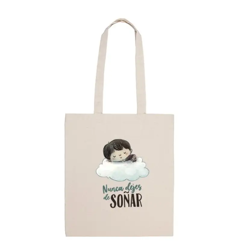 Borsa di tela non smettere mai di sognare