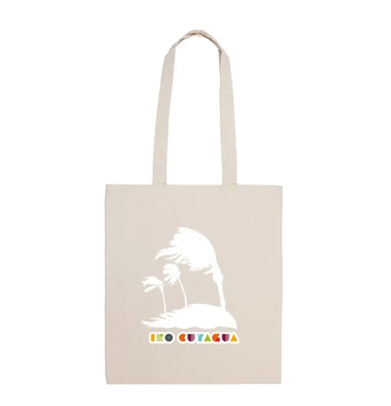 Borsa di tela palme spazzate dal vento bianche