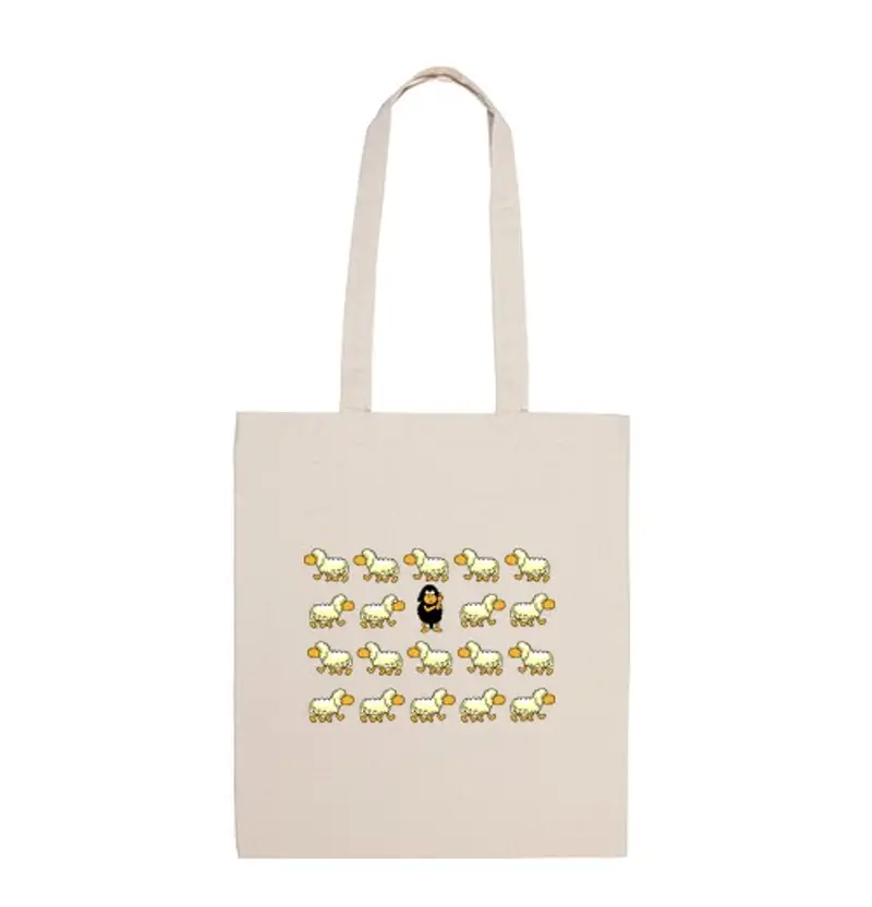 Borsa di tela pecora nera - sii divertentiso