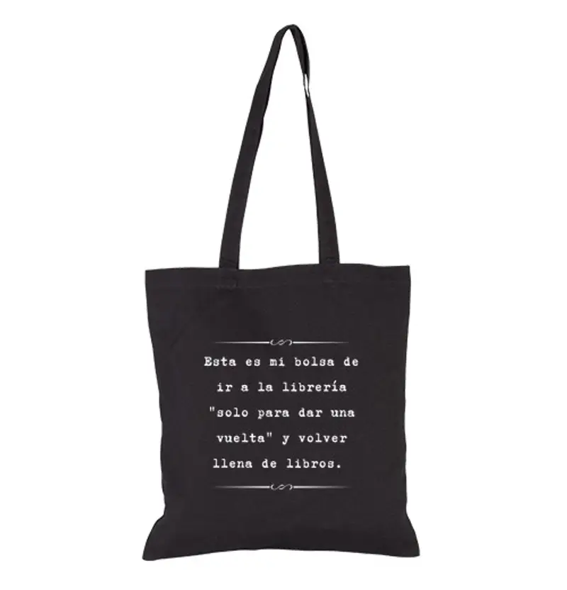 Borsa di tela questa è la mia borsa per andare in libreria... - borsa nera