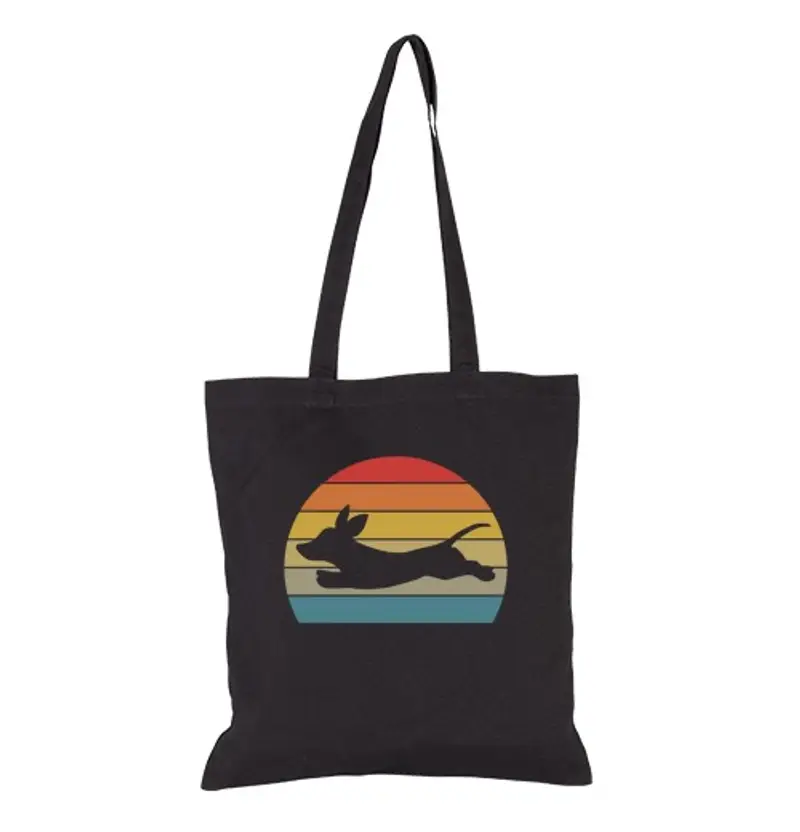 Borsa di tela regalo di cane amore cane bassotto retr