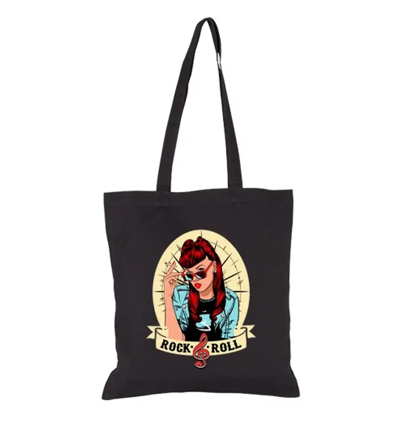 Borsa di tela rock rock and roll vintage pin up rockabilly rocker ragazza
