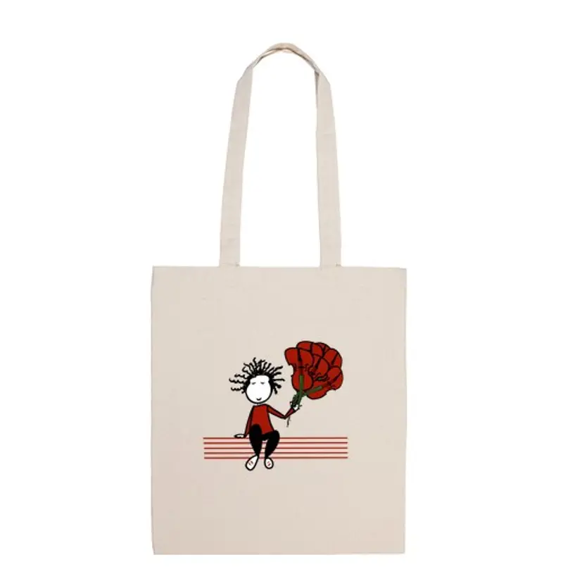 Borsa di tela rosa violino