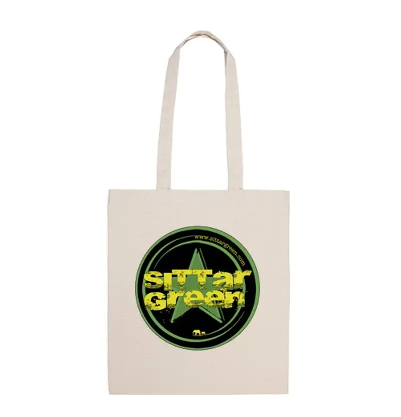 Borsa di tela sacchetto di cotone verde 8l.logo sittar 2017