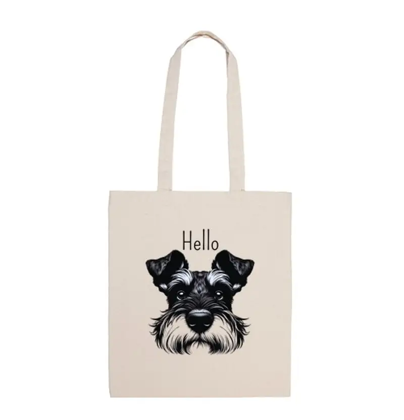 Borsa di tela schnauzer - hello