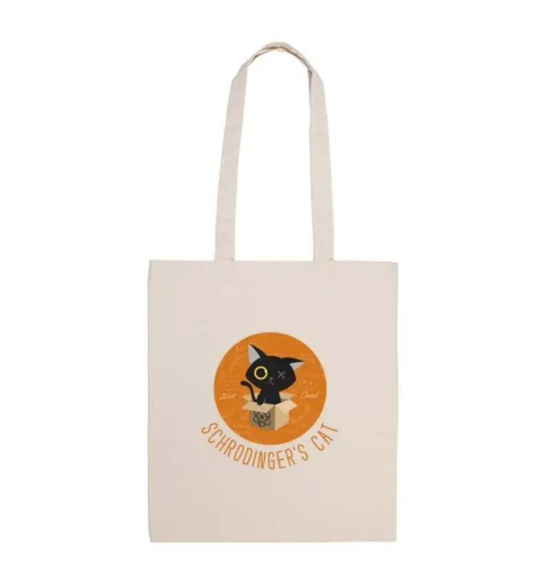 Borsa di tela schrodinger gatto - gatto schrodinger - big bang theory