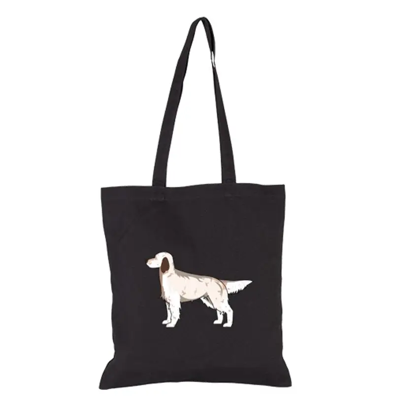 Borsa di tela setter inglese minimalista, borsa in tela