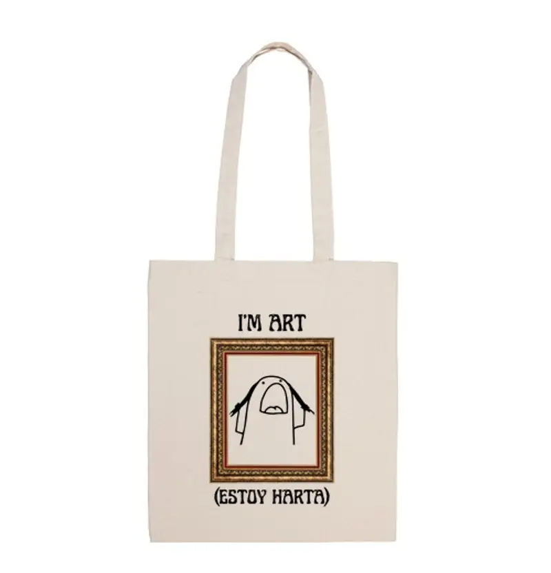 Borsa di tela sono arte sono stufo