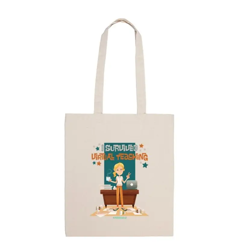 Borsa di tela sono sopravvissuto all'insegnamento virtuale - tela borse