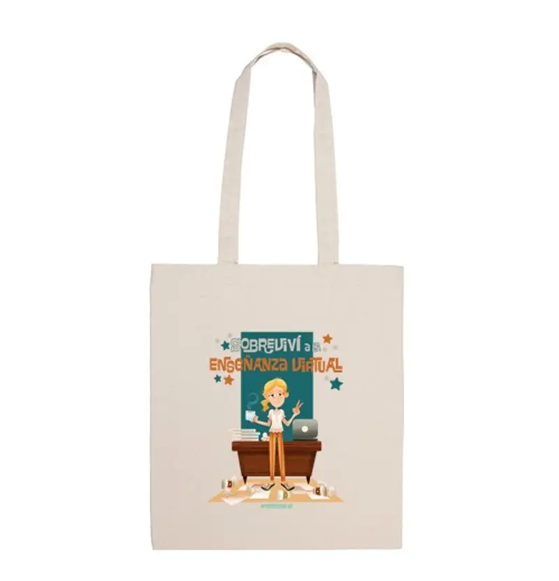 Borsa di tela sopravvissuto all'insegnamento virtuale - tela borsa