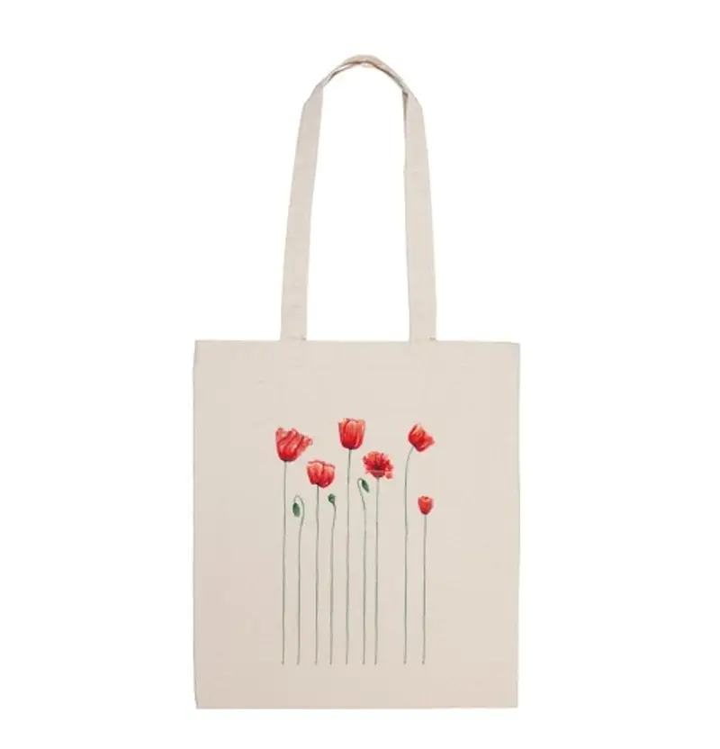Borsa di tela tempo di papaveri
