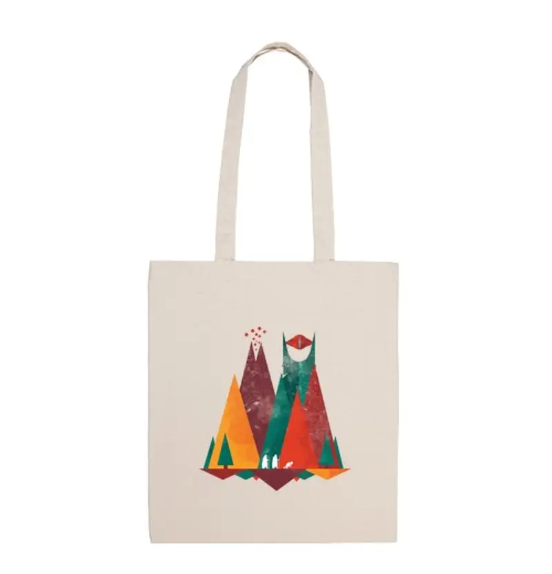 Borsa di tela terra centrale geometrica