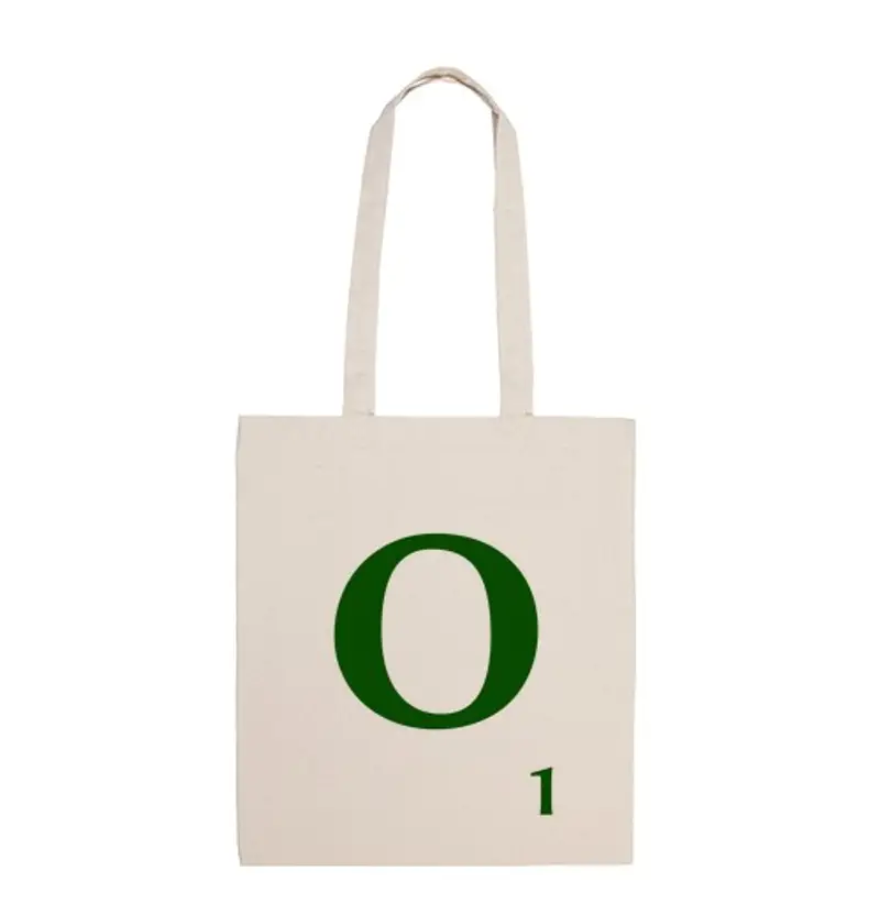 Borsa di tela tessera scaraboo con la o di 1 punto