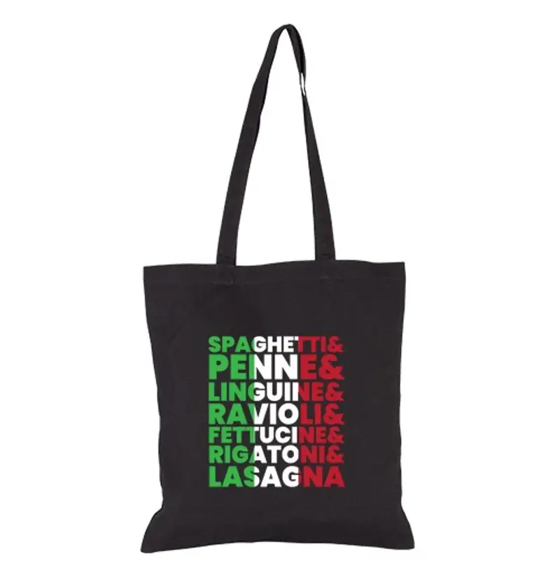 Borsa di tela tipi di pasta spaghetti cibo italia