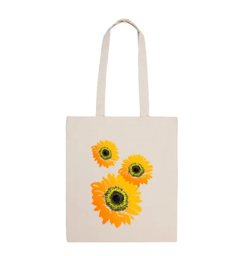 Borsa di tela tote bag girasoli composizione floreale