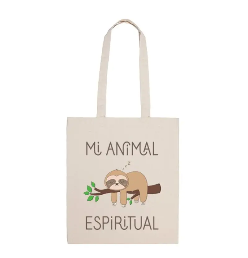Borsa di tela tote bag pigra, il mio spirito animale