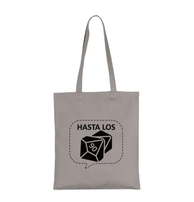 Borsa di tela tote grigia fino los anni '90