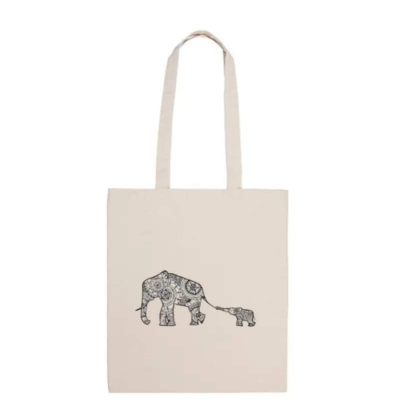 Borsa di tela tote mamma e figlio
