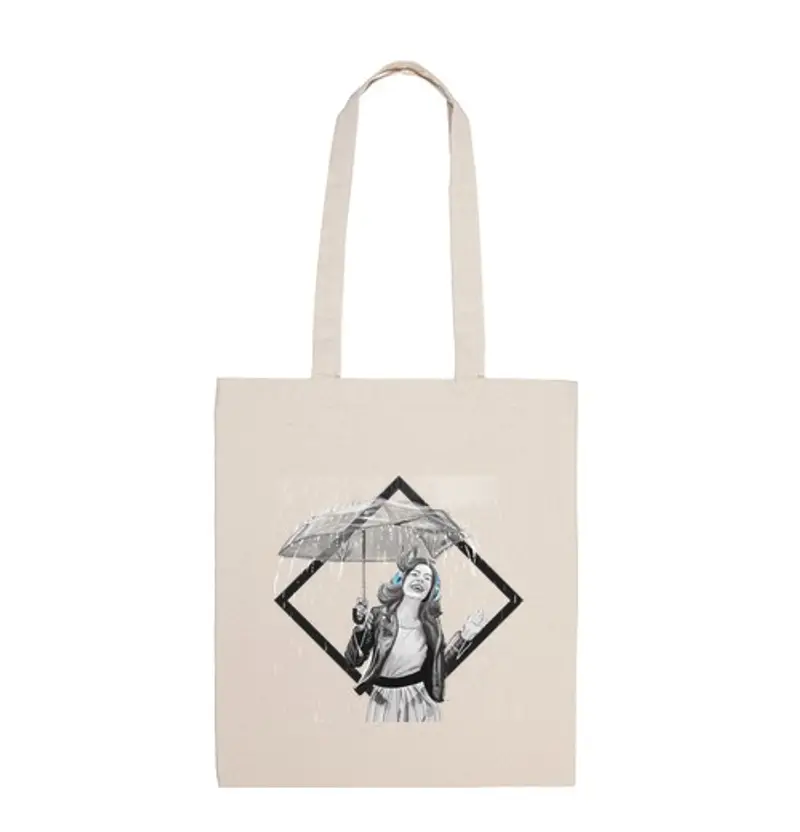 Borsa di tela un giorno di pioggia