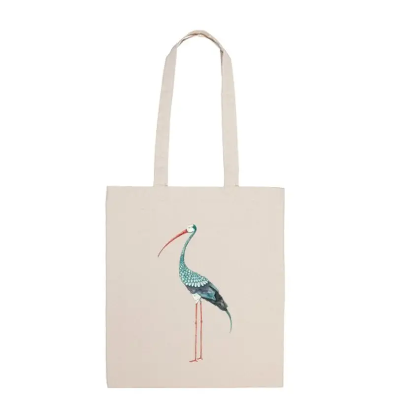 Borsa di tela una esotico stork (fondo)