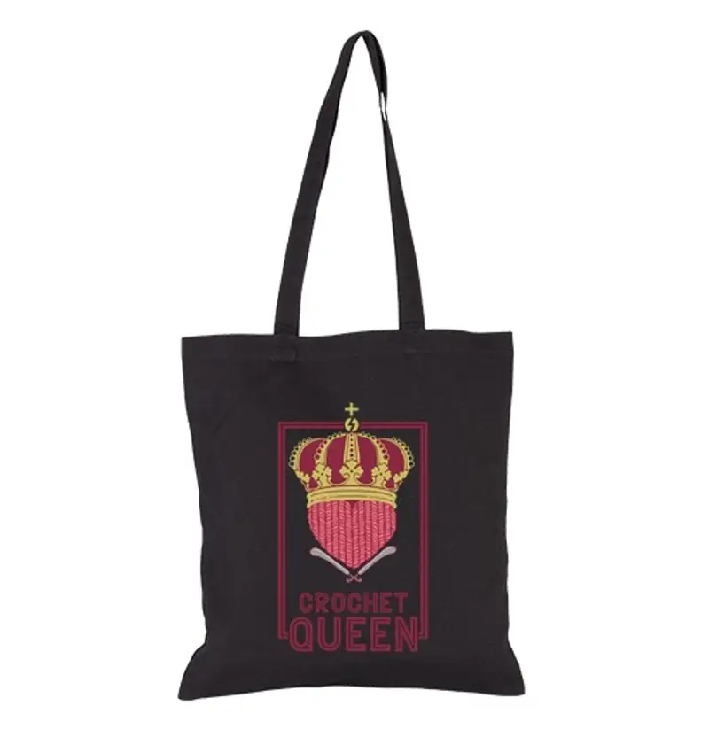 Borsa di tela uncinetto qeen knitter queen