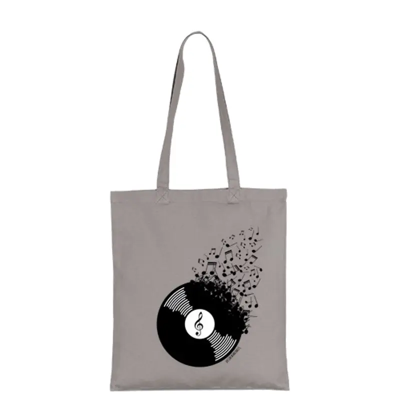 Borsa di tela vinile con note musicali di desatikha