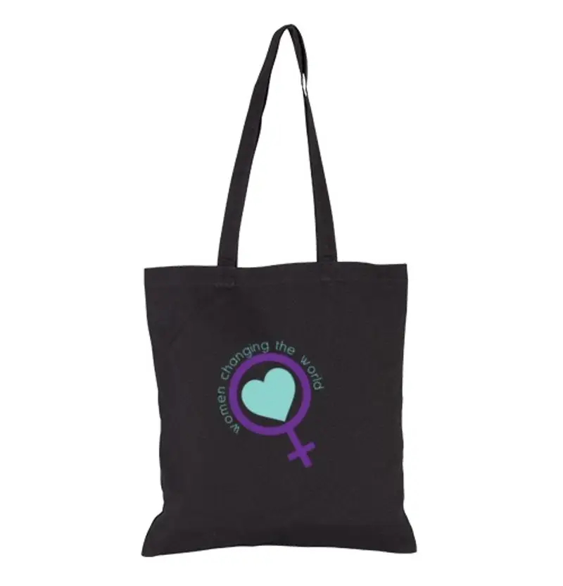 Borsa di tela women cambiano il world lila bicolore