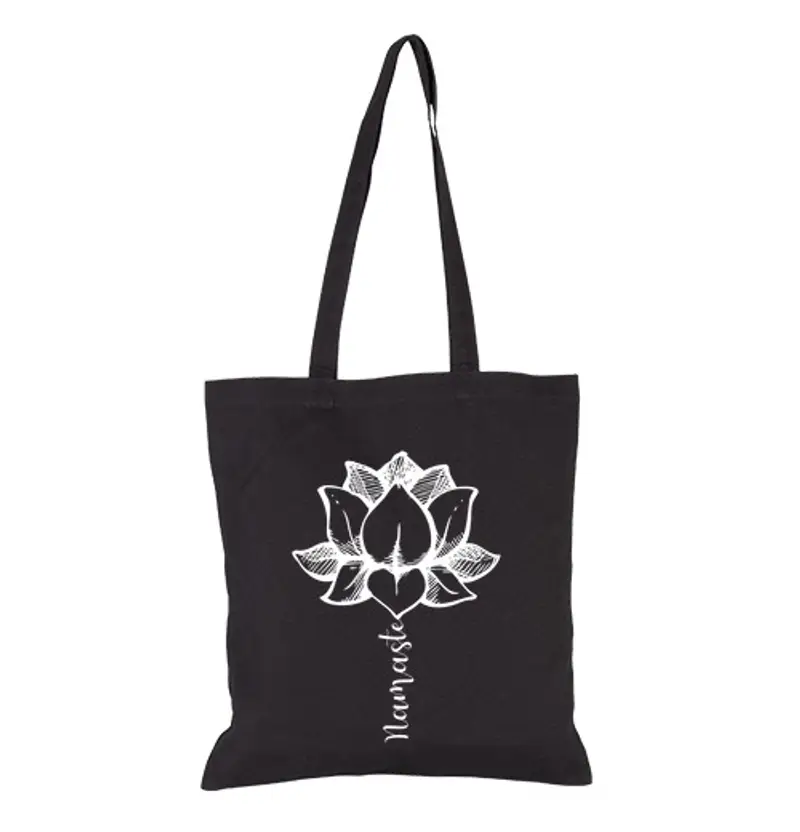 Borsa di tela Yoga Lotus How to Meditate Namaste Lotus
