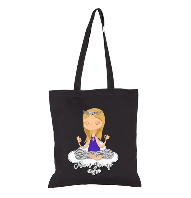 Borsa di tela yoga - never mollare never 1 borsa nera