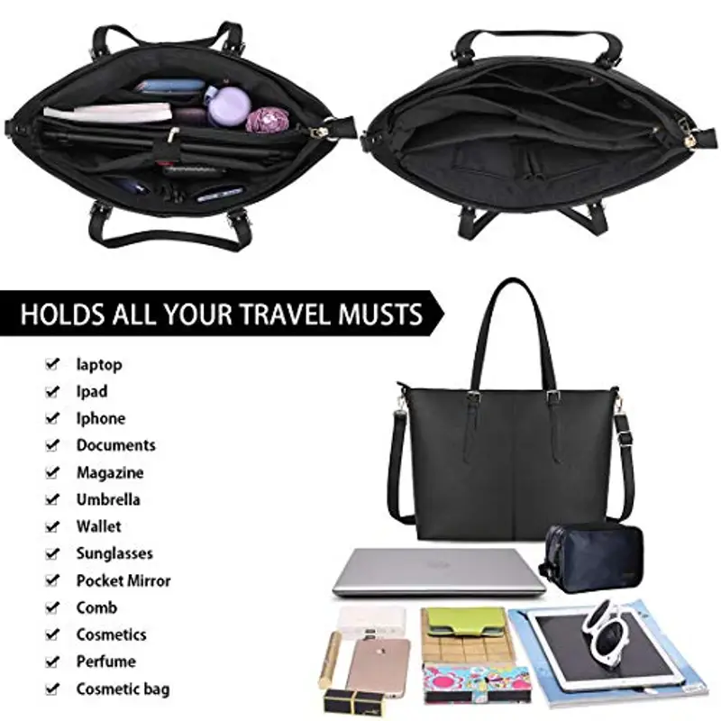 Borsa Donna Borsa Computer 15.6 Pollici Borse Tote Shopper Grande Capacità Pelle Borsa Tracolla Borse a Spalla Borsa a miniatura 3