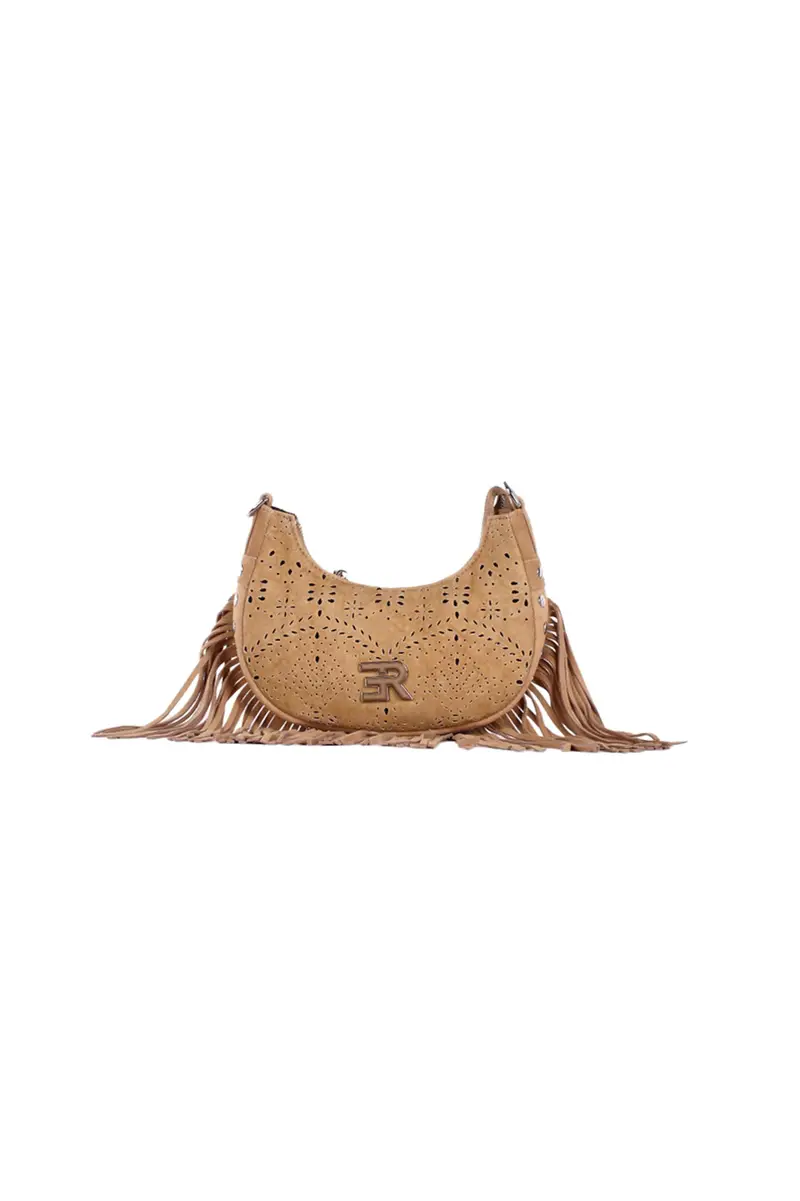 Borsa Donna ERMANNO SCERVINO Sand Hobo terra canvas sangallo