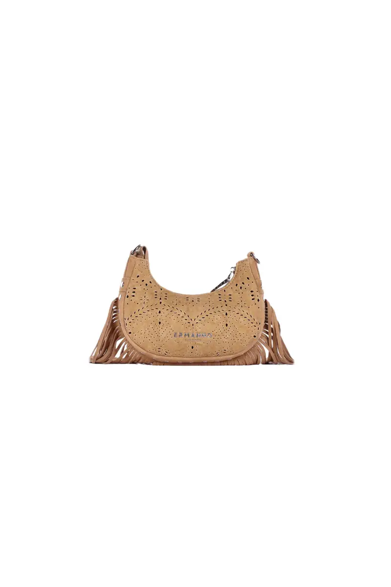 Borsa Donna ERMANNO SCERVINO Sand Hobo terra canvas sangallo miniatura 2