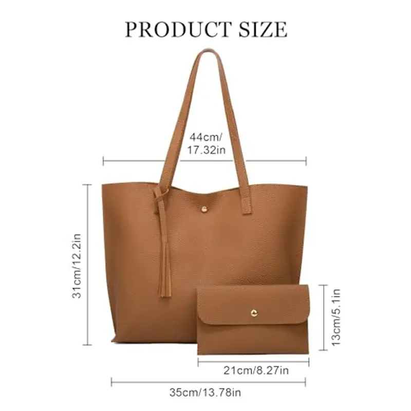 Borsa Donna Grande Capienza PU Pelle A Tracolla Per PC - Tote Bag Da Lavoro Impermeabile Per Shopping, Viaggi, Scuola miniatura 2