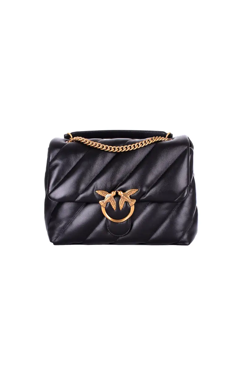 Borsa Donna PINKO Nero gold Love puff big cl sheep nappa