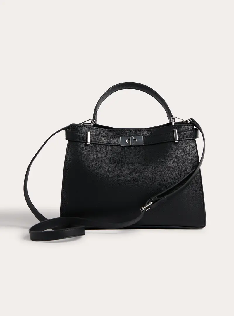 Borsa effetto pelle con tracolla