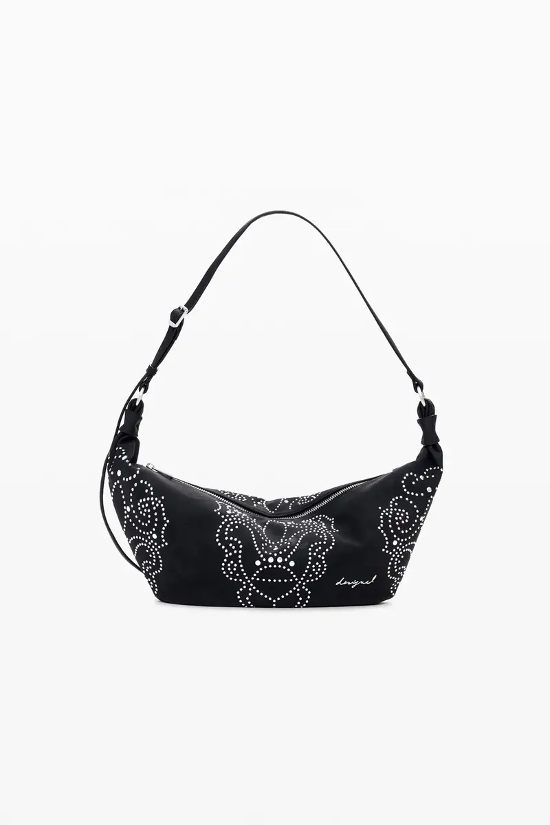 Borsa effetto pelle piccola con borchie