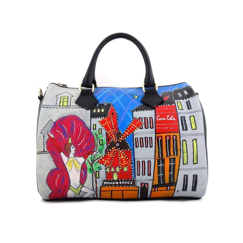 ARTE LISANTI - Borsa Bauletto in Pelle Dipinta a Mano