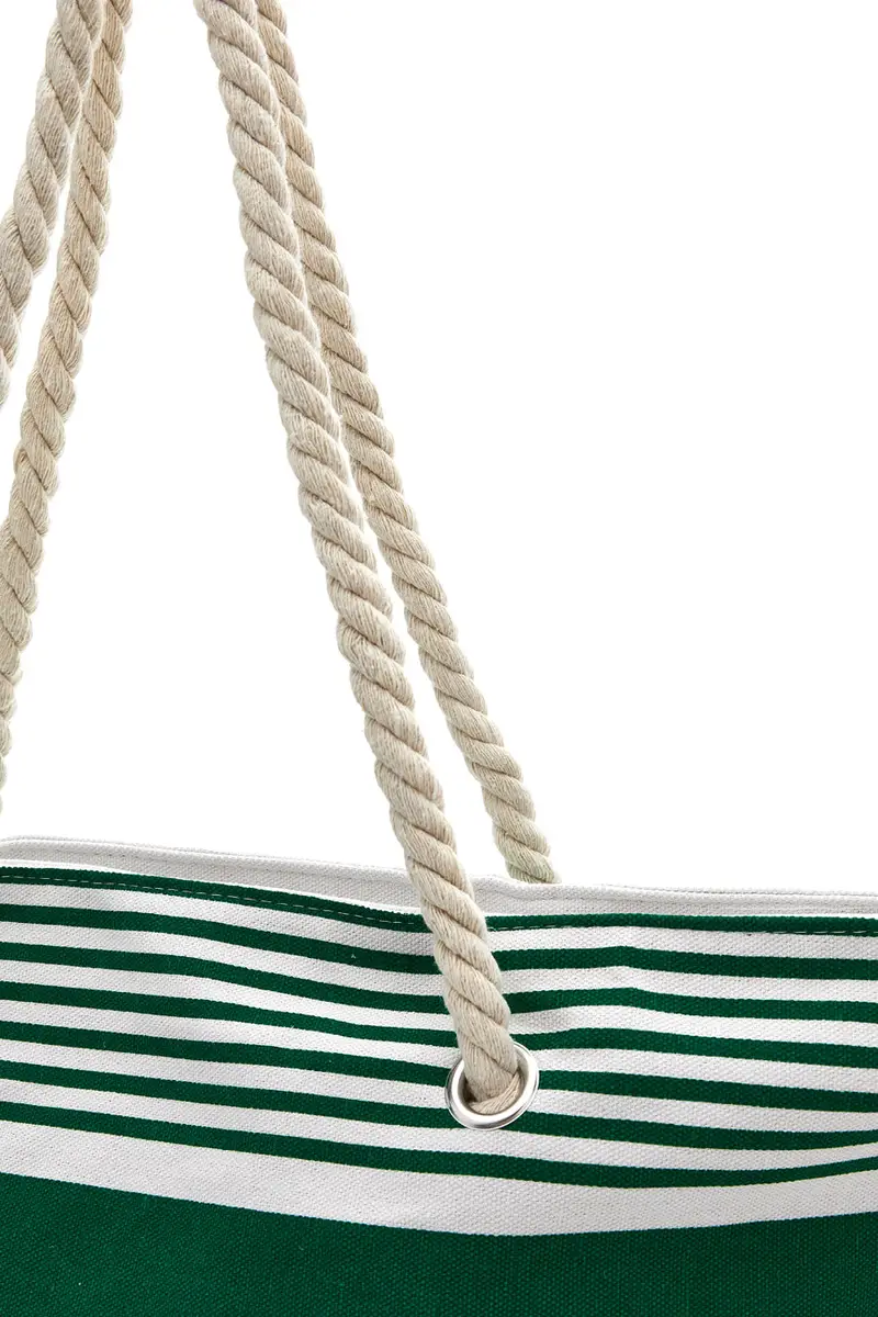 Borsa Mare Bianca e Verde A Righe Fun Beach XI Y005 miniatura 3