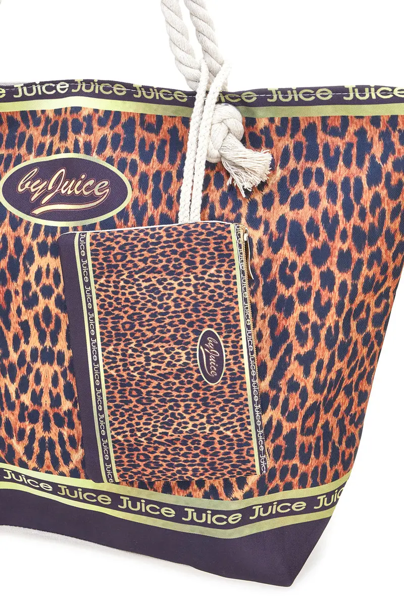 Borsa mare leopardata con manici corda Juice ITACA miniatura 2