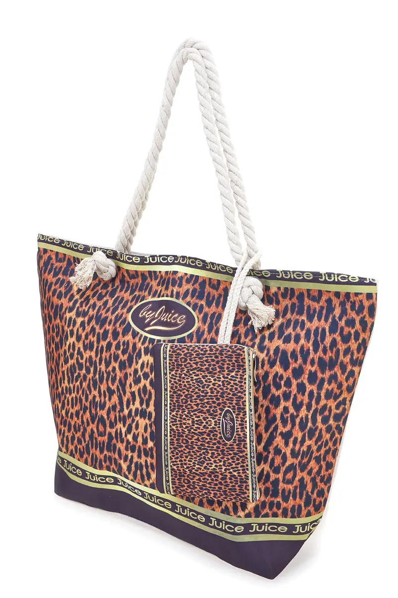 Borsa mare leopardata con manici corda Juice ITACA miniatura 3