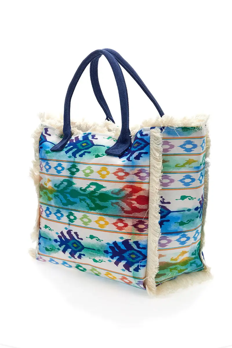 Borsa mare multicolor con fantasia etnica Basile BA26431 miniatura 3