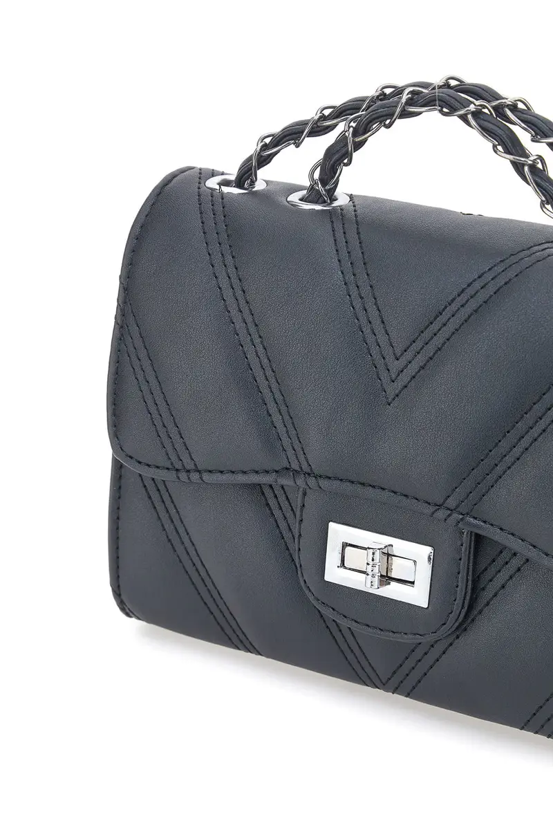 Borsa nera trapuntata con manico PRIMA RIGA SPA ERA miniatura 2