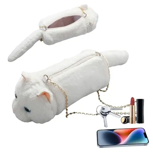 Borsa Per Animali Di Peluche, Borsa A Forma Di Gatto Di Peluche Simpatico Cartone Animato, MiniBorse A Tracolla Pelose