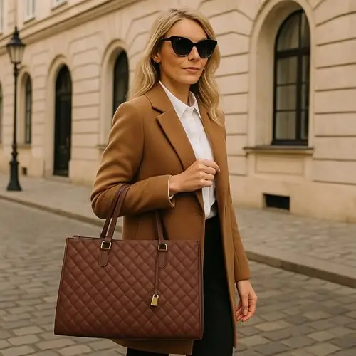 Borsa per il pranzo 2 in 1 da donna, borsa per il pranzo 2 in 1, borsa per laptop da 15, 6 pollici con scomparto isolato miniatura 3