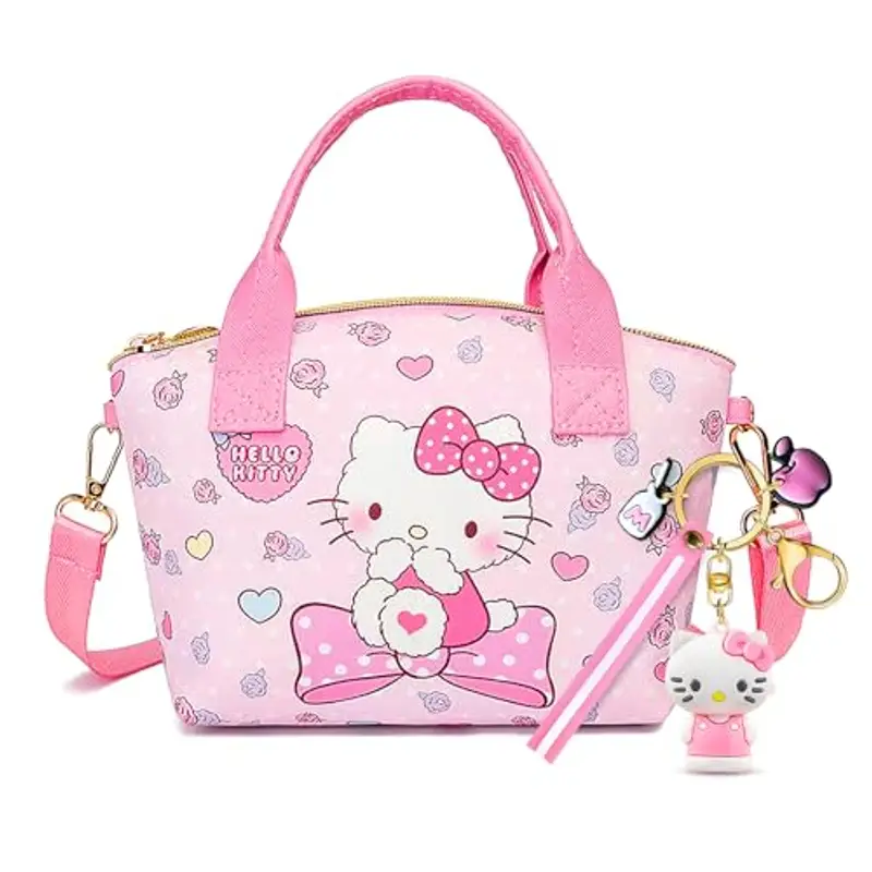 Borsa per Ragazze kitten, Borsetta per Bambini con Cinturino Regolabile Kitty, Borsetta Crossbody Cartoon di Gatti con Omaggio, Borsetta per Bambini, Borsa per Bambini, Adatto per Ragazze, Rosa