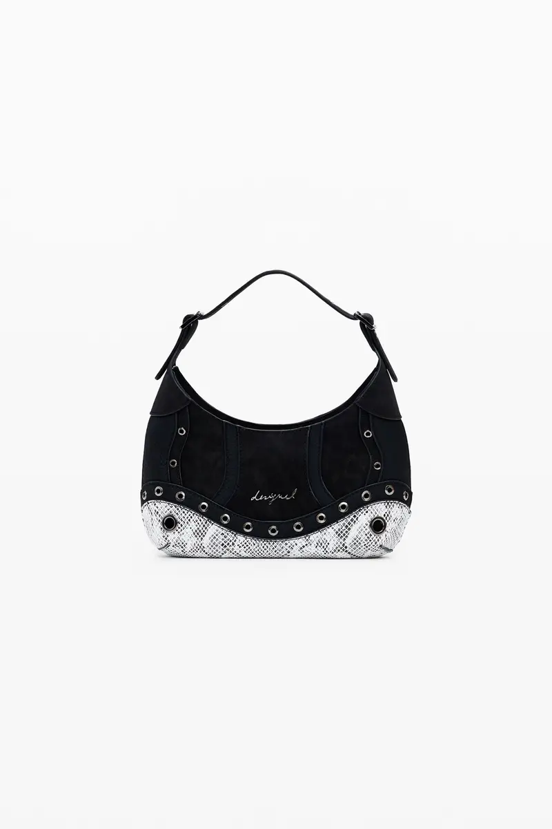 Borsa piccola con borchie effetto serpente