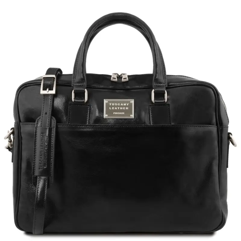 Borsa porta computer da lavoro in pelle Nero