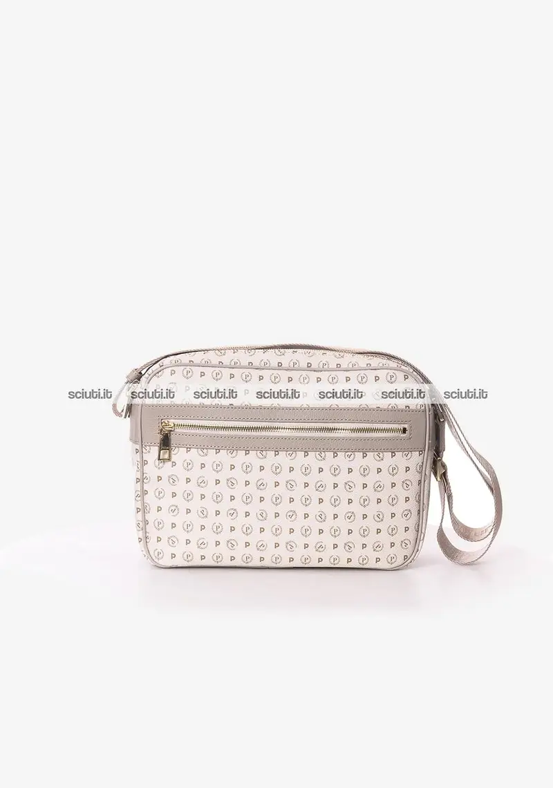 Borsa postina Pollini Heritage donna bianco avorio dettagli ghiaccio
