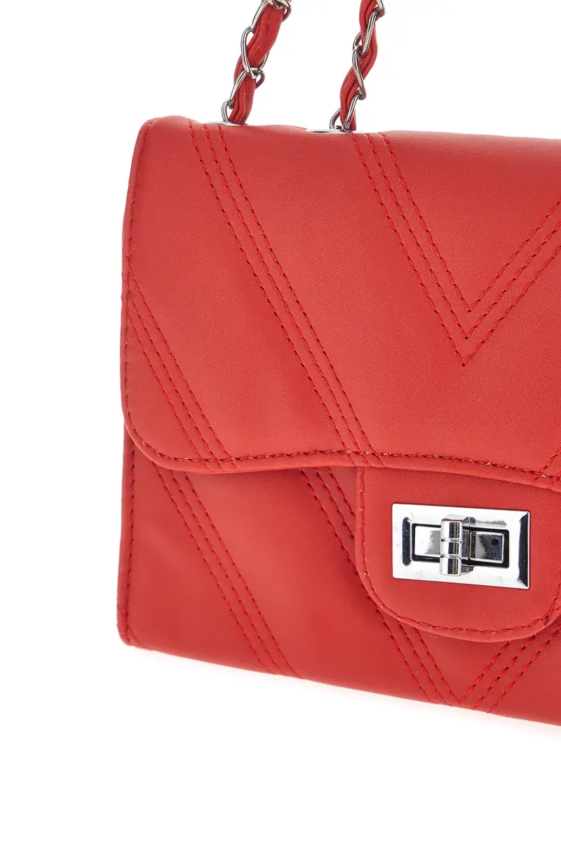 Borsa rossa trapuntata con manico PRIMA RIGA SPA ERA miniatura 2